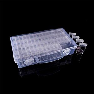 Transparent Storage Box w/ 64 Slots Plastic Beads Storage Container Box Multi Storage Jars Diamond Painting Boxes Adjustable Storage Diamond Embroidery Box of Diamond Embroidery Box Jewelry Organizat