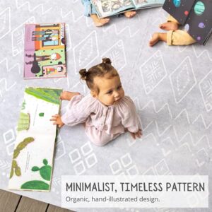 Lillefolk Stylish Foam Play Mat for Baby. Soft, Thick, Non-Toxic Playmat, Covers 6 ft x 4 ft, Interlocking Puzzle Tiles for Tummy Time and Crawling (Gray)