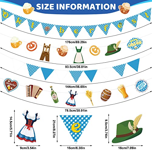 Hotop 4 Pieces Oktoberfest Decorations Flag Banner Oktoberfest Garland Set Bavarian Flag Bavarian Pennant Banner for Oktoberfest Party Supplies Bavarian Themed Party Favors Backdrop Booth Photo Prop