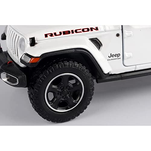 2021 Gladiator Rubicon (Closed Top) Pickup Truck White 1/24-1/27 Diecast Model Car by Motormax 79368