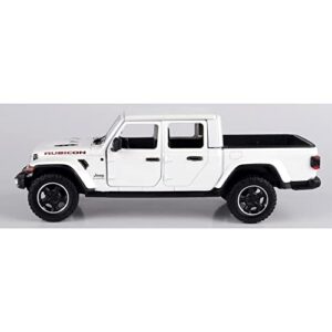 2021 Gladiator Rubicon (Closed Top) Pickup Truck White 1/24-1/27 Diecast Model Car by Motormax 79368