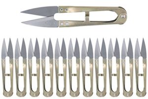 golden eagle double sharp quick-clip lightweight thread clippers trimming scissors & thread snips (12pc all metal)