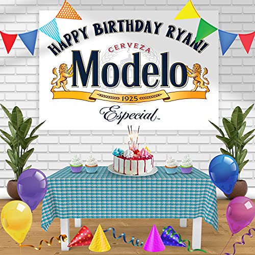 Cakecery Modelo Especial Beer Birthday Banner Personalized Party Backdrop Decoration 60x42 Inches - 5x3 Feet