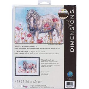 dimensions wild horse counted cross stitch kit, multi-color