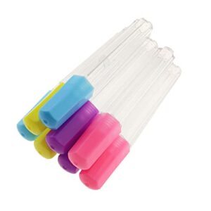 needle storage tube rlecs 8pcs clear plastic felting needle safety storage containers holders with colour lids needle bottle