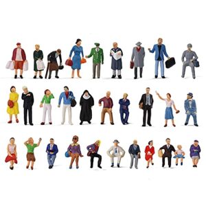 ho scale 1:87 standing seated passenger people painted figures for model train layout (30pcs)