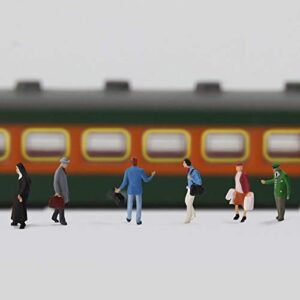 HO Scale 1:87 Standing Seated Passenger People Painted Figures for Model Train Layout (30PCS)
