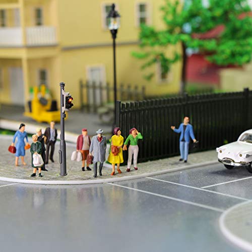 HO Scale 1:87 Standing Seated Passenger People Painted Figures for Model Train Layout (30PCS)