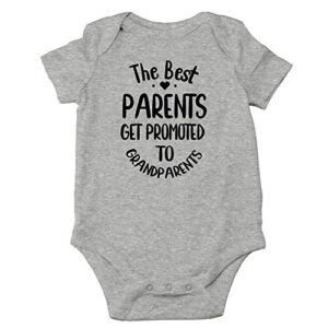 cbtwear the best parents get promoted to grandparents – new grandchild – cute infant one-piece baby bodysuit (newborn, heather grey)