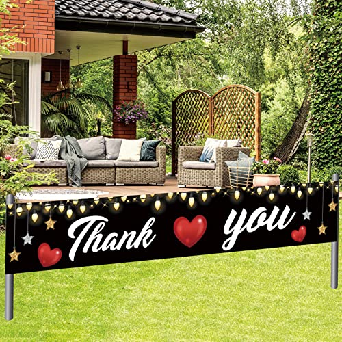 Labakita Black Large Thank You Banner for Employees, Staff Appreciation, Bridal Shower, Thanksgiving Day Friendsgiving Party Sign Decorations