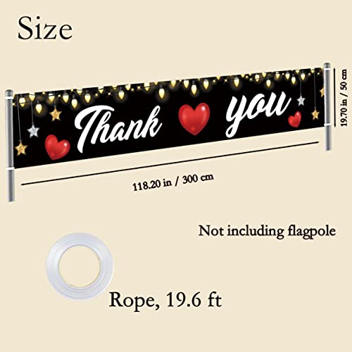 Labakita Black Large Thank You Banner for Employees, Staff Appreciation, Bridal Shower, Thanksgiving Day Friendsgiving Party Sign Decorations
