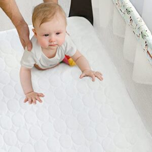 Pack N Play Mattress Pad Sheets Fitted Waterproof Mini Crib Mattress Protector 39” x 27” Fit Graco Pack and Play Mattress Machine Wash Quilted Playard Mattress Cover