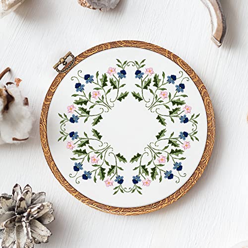 Pllieay 3 Pieces 6.9inch Embroidery Hoops Imitated Wood Embroidery Circle Round Display Frame Ring Cross Stitch Hoops for Art Craft Sewing and Hanging