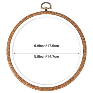 Pllieay 3 Pieces 6.9inch Embroidery Hoops Imitated Wood Embroidery Circle Round Display Frame Ring Cross Stitch Hoops for Art Craft Sewing and Hanging