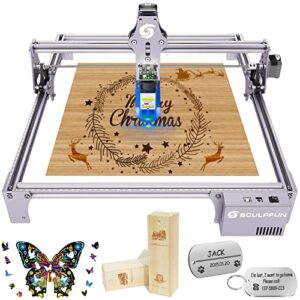 sculpfun s6 pro laser engraver, 60w laser engraving machine for wood and metal, acrylic, 5.5w output power diy laser cutter, logo and pattern laser marking machine, gifts for him (s6 pro engraver)