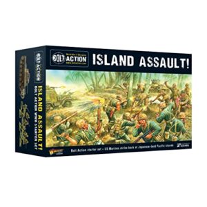 warlord bolt action island assault! starter set 1:56 wwii military table top wargaming plastic model kit 401510003