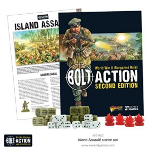 WarLord Bolt Action Island Assault! Starter Set 1:56 WWII Military Table Top Wargaming Plastic Model Kit 401510003