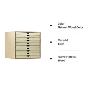 Stamp-n-Storage Drawer Cabinet with 10 Single Drawers - Standard (Does not fit IKEA Kallax Shelving), Natural Wood Color