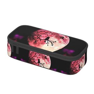 GLOVET Red 3D Earth Black Tree Cat Special Pencil Case For Girls Boys, Big Capacity Pencil Case Large Pencil Pouch, Students Stationery Pen Bag Pencil Bags With Zipper For School Office Work