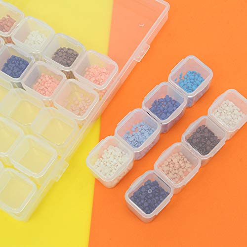 HoneyJar 10PCS 28 Slots Diamond Embroidery Storage Box, 5D Diamond Painting Cross Stitch Boxes Accessories for DIY Art Craft, Beads, Seeds