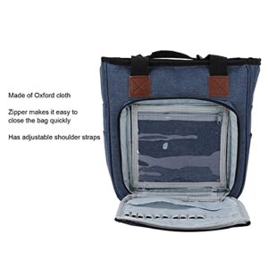 Knitting Organizer, Oxford Cloth Knitting Bag Portable Yarn Storage Tote Knitting Tote Bags for Professional Tailors for Household(Empty bag-denim blue)