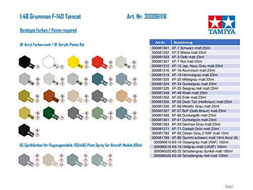 Tamiya 61118 1/48 Grumman F-14D Tomcat Plastic Model Airplane Kit