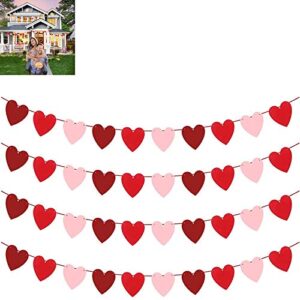 heart garland banner diy decorations for valentines anniversary wedding birthday party decor supplies 4 set