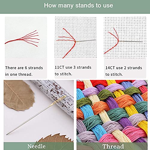 ZuoAnLF Cross Stitch Kits,Cross-Stitch Stamped Kits for Kids Adults Beginner,DIY Embroidery 11CT 19.7*21.7inch