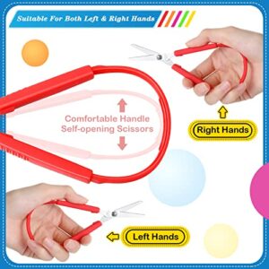 24 Pieces Mini Loop Scissors Colorful Grip Scissors Safety Kids Scissors 5.5in Adaptive Scissors for Kids Special Needs Scissors,Left Handed Scissors for Toddler Loop Handle Self Opening Scissors