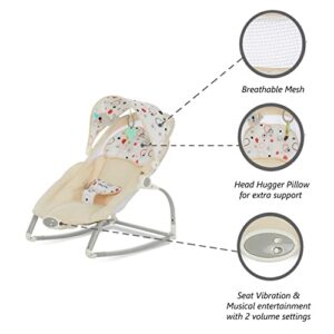 Dream On Me We Rock Infant Rocker IIPerfect to Calm Baby, Comfy Time, White