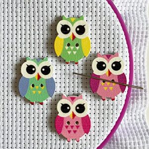 dpxwcch 4 pieces owl needle minders, magnetic wooden needle nanny, cross stitch embroidery needlework accessories