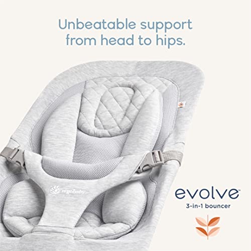 Ergobaby Evolve 3-in-1 Bouncer, Adjustable Multi Position Baby Bouncer Seat, Fits Newborn to Toddler, Charcoal