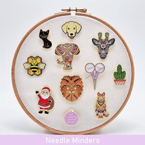 Meloca Designs Cat Needle Minder for Cross Stitch, Embroidery, Sewing, Quilting, Needlework and Haberdashery