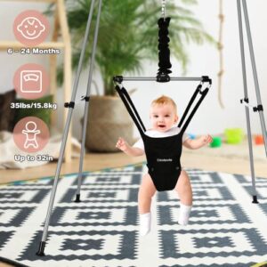 Cowiewie Baby Jumper with Stand, w/Walking Harness Function, Have Fun for Baby Infant, Hands Free for Mom