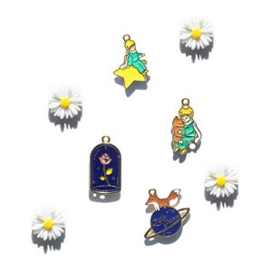 4pcs needle minder for cross stitch,sewing magnetic needle keeper,cute little prince cartoon enamel pin,needle holder for embroidery,needlework storage accessory,gift for cross stitch lover(18-needle）