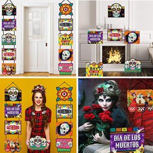 Day of the Dead Decoration Dia de los Muertos Banner Laminated Day of the Dead Signs Indoor Outdoor Mexican Decoration Party Welcome Porch Sign Paper Cutouts