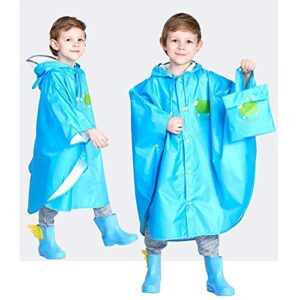 Girls Clothes Size 10 12 Cartoon Toddler Girl Raincoat Children Ponchos Boy 3D Kids for Rain Jacket (Blue, 10-12 Years)
