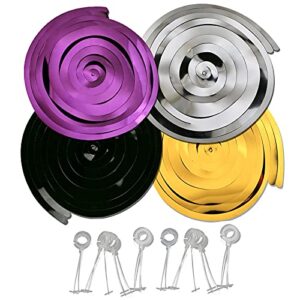 Autupy Black and Gold Party Swirl Decorations Purple Party Swirl Decorations Ceiling Decoration for Birthday Graduation Holiday Celebration Supplies,Pack of 24