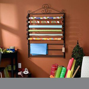 harper blvd leal black wrapping paper & craft storage rack