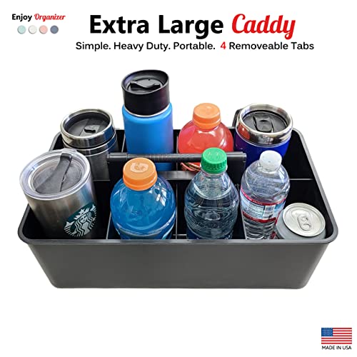 Enjoy Organizer- 2 Commercial Extra Large Portable Caddy Stackable Carry Caddy, Black, Carrier for Cleaning, Bathroom,Supplies, Tools, All-Purpose Caddy Made In USA (2)