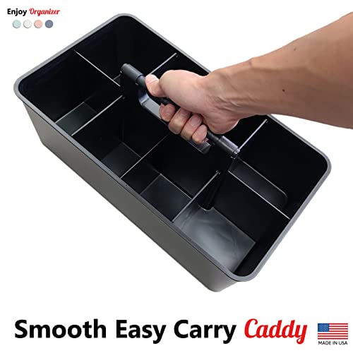 Enjoy Organizer- 2 Commercial Extra Large Portable Caddy Stackable Carry Caddy, Black, Carrier for Cleaning, Bathroom,Supplies, Tools, All-Purpose Caddy Made In USA (2)