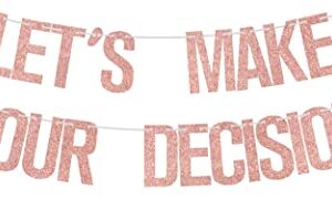 Let's Make Pour Decisions Banner, Bachelorette Party Banner, Wine Party Banner, Bridal Banner Decorations, Wedding/Bridal Shower Party Bunting Decorations Rose Gold Glitter