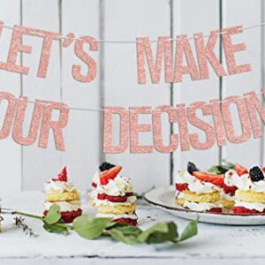 Let's Make Pour Decisions Banner, Bachelorette Party Banner, Wine Party Banner, Bridal Banner Decorations, Wedding/Bridal Shower Party Bunting Decorations Rose Gold Glitter