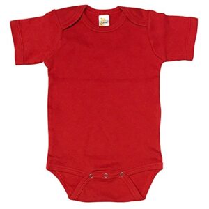 Laughing Giraffe Baby Blank Short Sleeve One Piece Bodysuit (0-3 Months, Red)