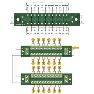 smseace 2x12 Position Power Terminal Block AC/DC 16A Screw Terminal Block Distribution Module for Multiple Module Extension Connections D-021