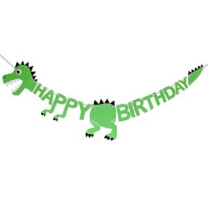 dinosaur happy birthday banner, dinosaur party supplies decorations, dinosaur bunting flag garland for kids birthday party favors supplies