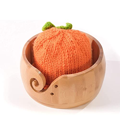 Bamboo Yarn Bowl,Large Yarn Bowl for Knitting and Crochet, Handmade Yarn Storage Organizer Holder, for Knitting Lover and Beginners