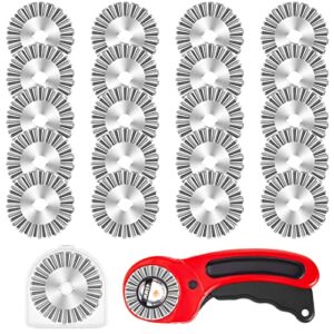 20 pieces 45 mm wave rotary blade replacement cutter pinking refill blades wavy circular edge blade for quilting scrapbooking sewing cutting paper cloth fabric arts crafts tools