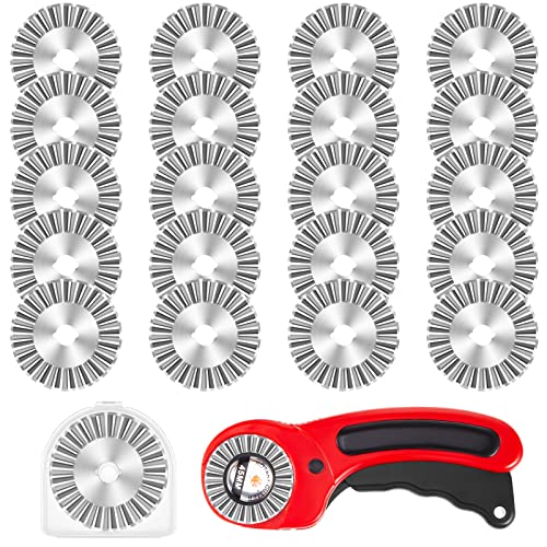 20 Pieces 45 mm Wave Rotary Blade Replacement Cutter Pinking Refill Blades Wavy Circular Edge Blade for Quilting Scrapbooking Sewing Cutting Paper Cloth Fabric Arts Crafts Tools