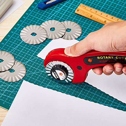 20 Pieces 45 mm Wave Rotary Blade Replacement Cutter Pinking Refill Blades Wavy Circular Edge Blade for Quilting Scrapbooking Sewing Cutting Paper Cloth Fabric Arts Crafts Tools